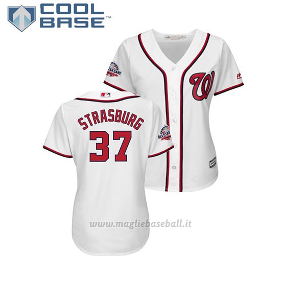 Maglia Baseball Donna Washington Nationals Stephen Strasburg 2018 All Star Game Cool Base Bianco
